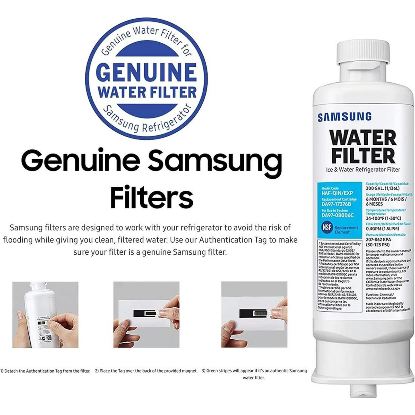 Samsung Genuine DA97-17376B Refrigerator Water Filter