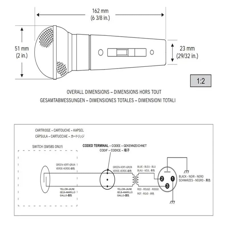 Shure SM58 Vocal Microphone without Switch